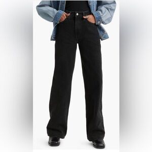 Levi’s Ribcage High Waist Wide Leg Jeans (black) (27) (Rosie poise)